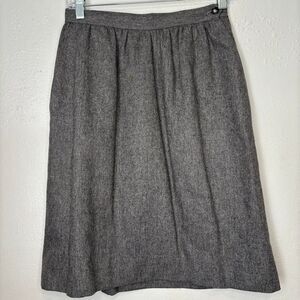 Vintage Evan Picone Wool Blend Gray A-Line Knee Length Skirt Business Women's 8‎